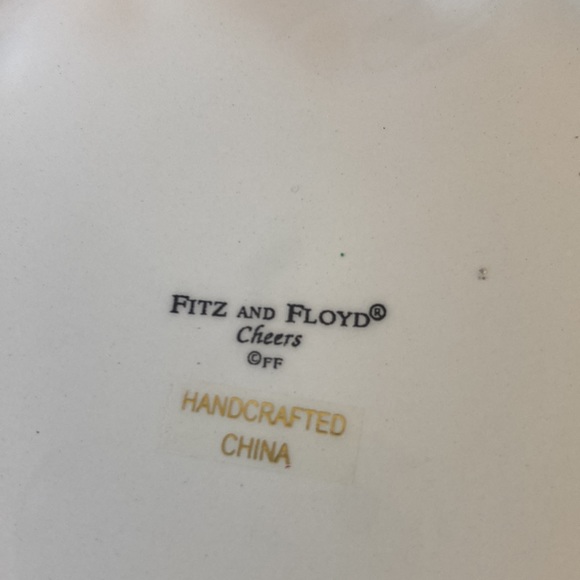 Fitz & Floyd three dimensional saucer or candle plate “ Cheers “ pattern - Picture 3 of 4